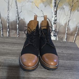 Men's Black and Brown Taft Lace-Up Boots